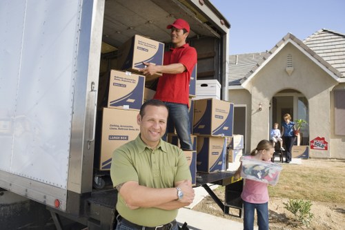 Packed furniture and equipment secured safely for transport