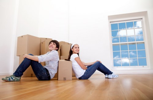Preparing items for a moving truck in Richmond
