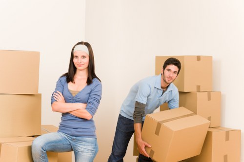 Boxes and furniture prepared for a local Richmond move