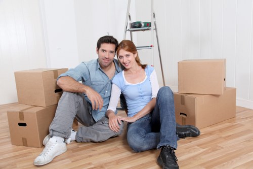 Packed boxes and household items ready for transport in Richmond