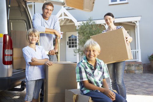 Professional removals team planning access for a Richmond home move