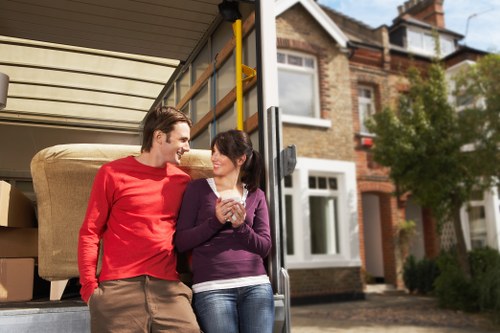 Final delivery and unloading during a removals service